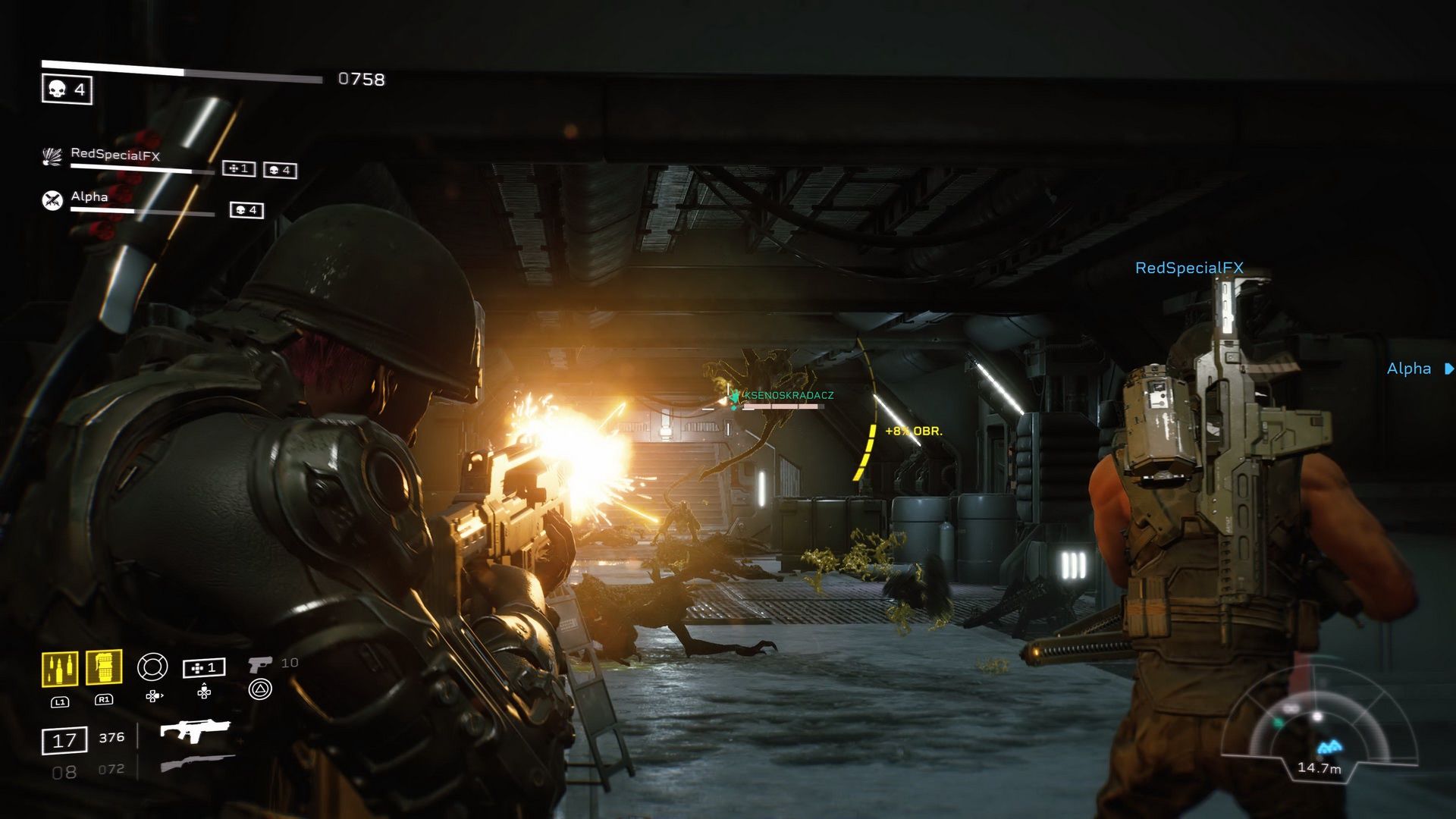 Aliens: Fireteam Elite - walka w ciasnym korytarzu