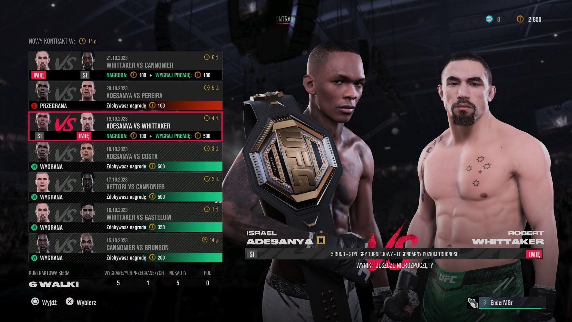 EA Sports UFC - kontrakty