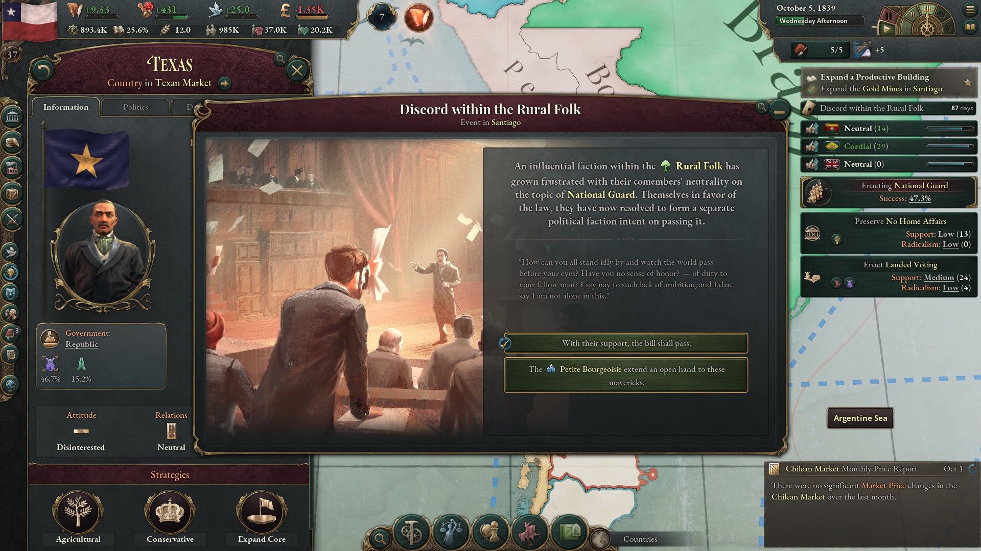 Victoria 3 - wydarzenie w Santiago