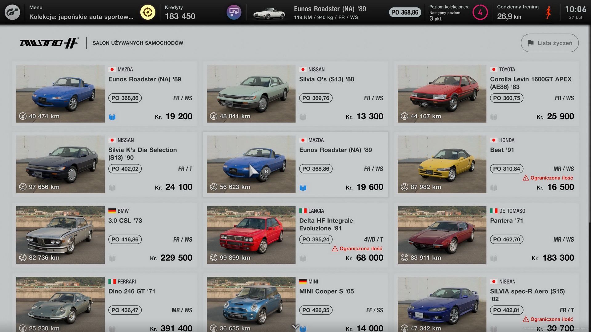 Gran Turismo 7 - salon samochodów używanych