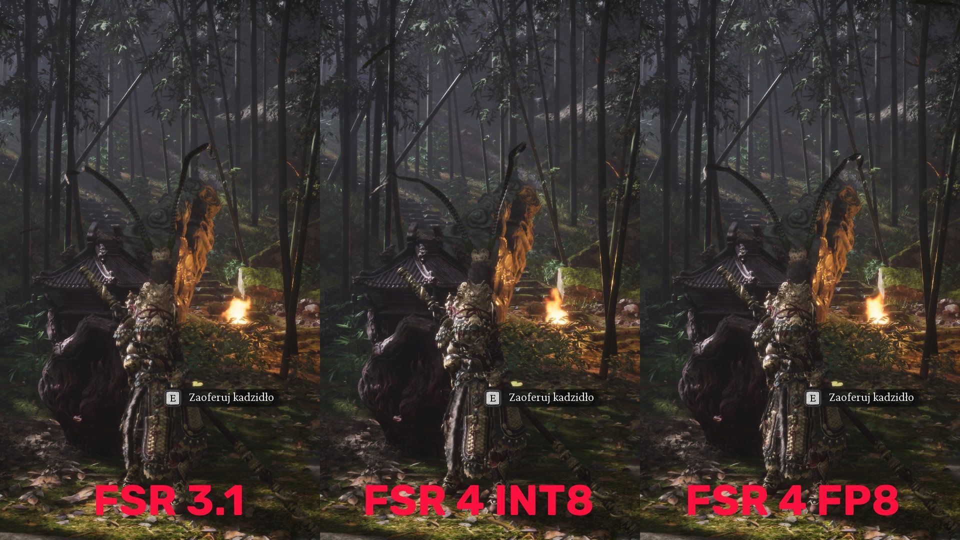 FSR4 INT8 vs FP8 vs FSR 3.1 - Wukong
