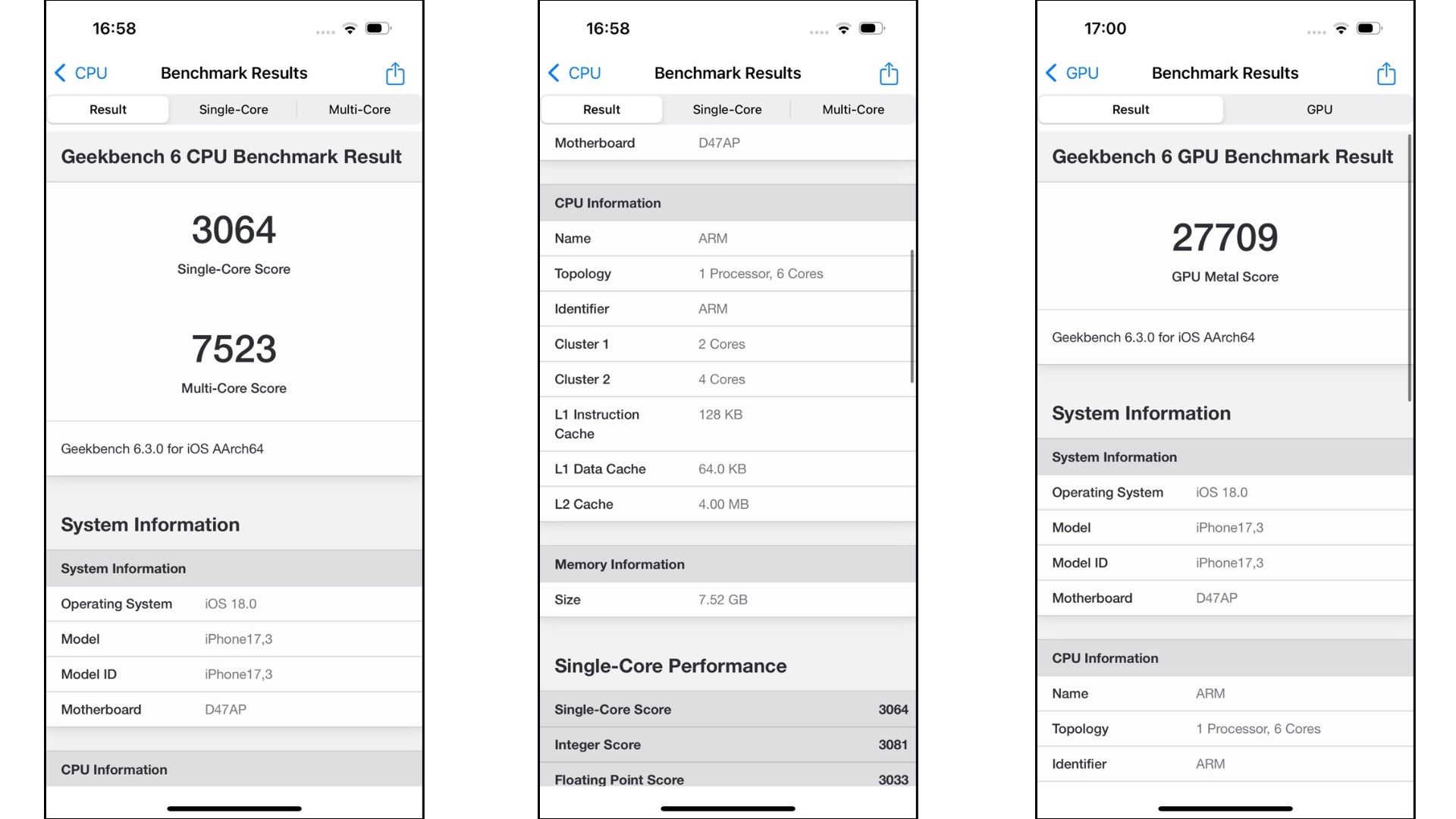 iPhone 16 geekbench 6