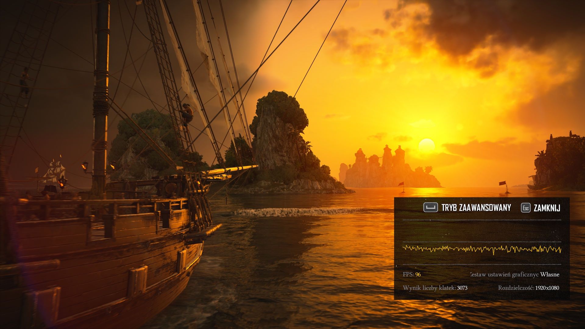 Skull and Bones na PC - benchmark na statku