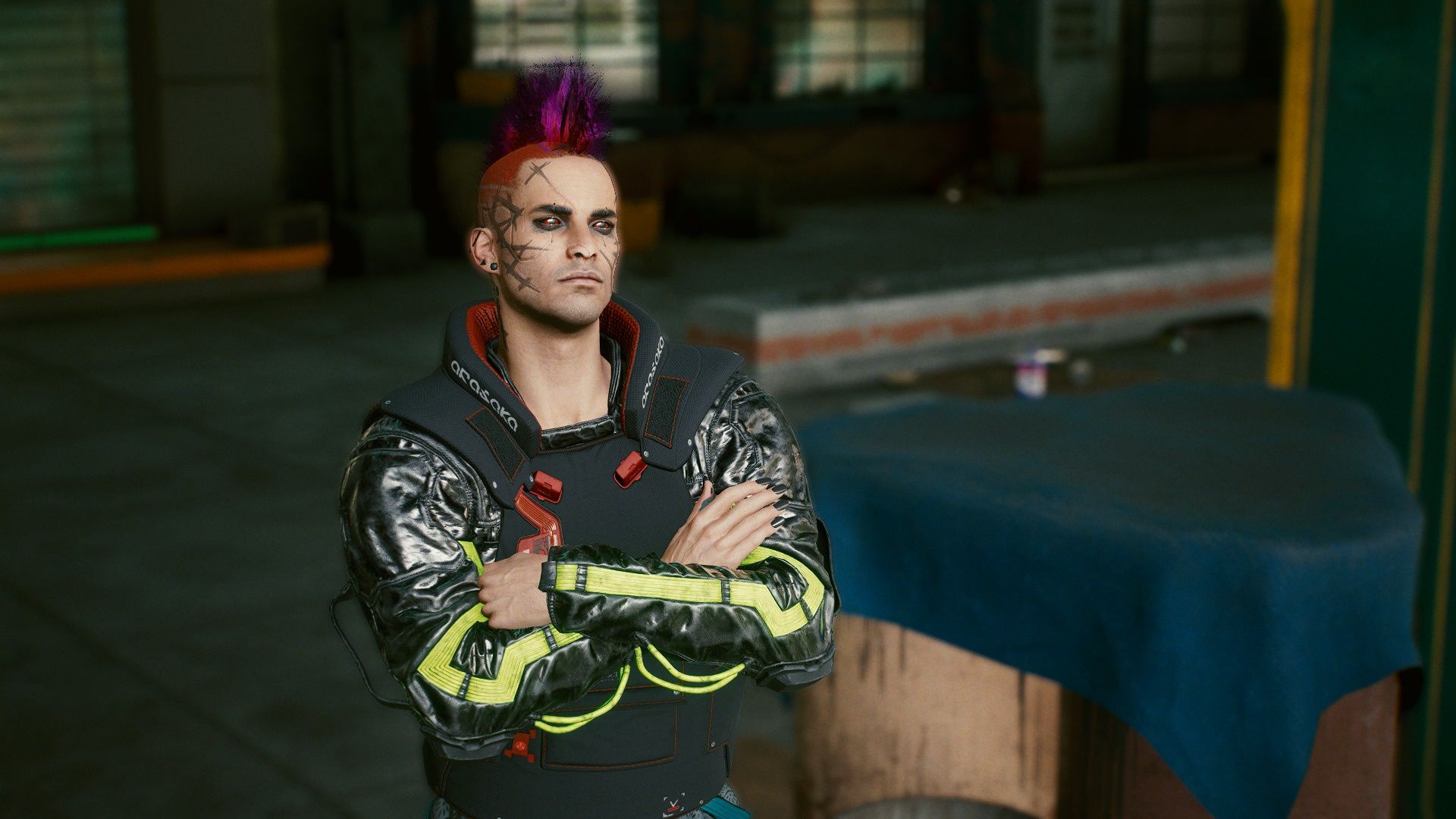 Cyberpunk 2077 mroczna postać