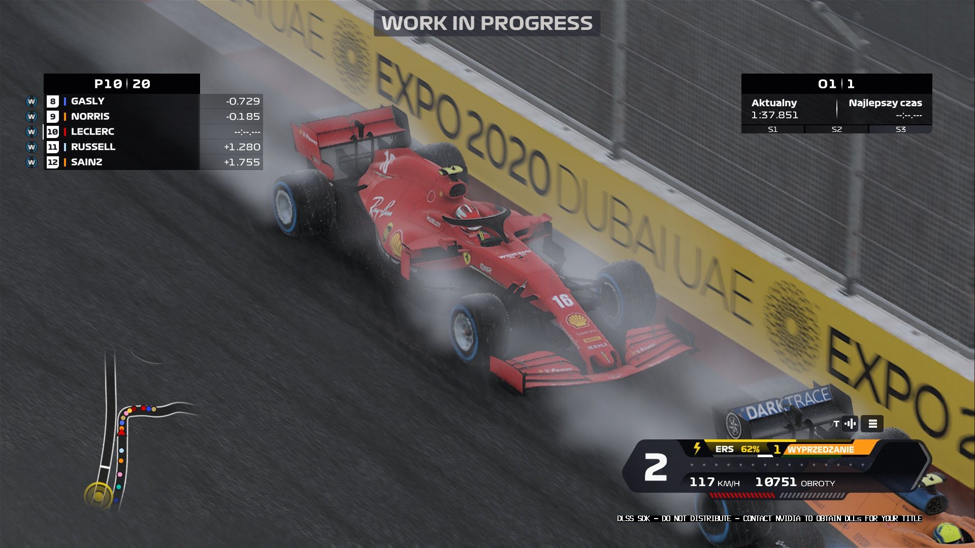 F1 2020 - wyścig w deszczu