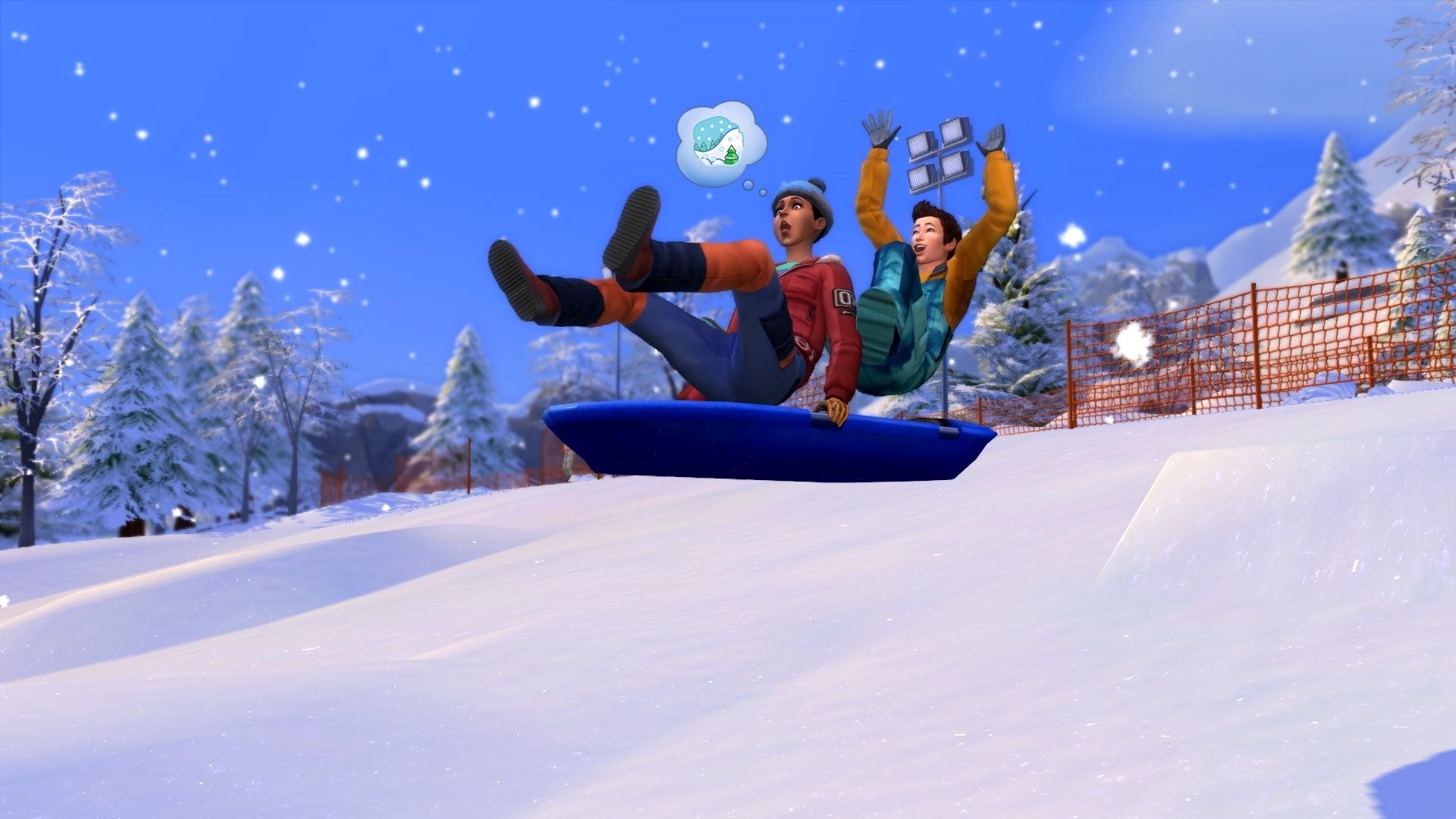 The Sims 4: Śnieżna eskapada - zjazd na sankach