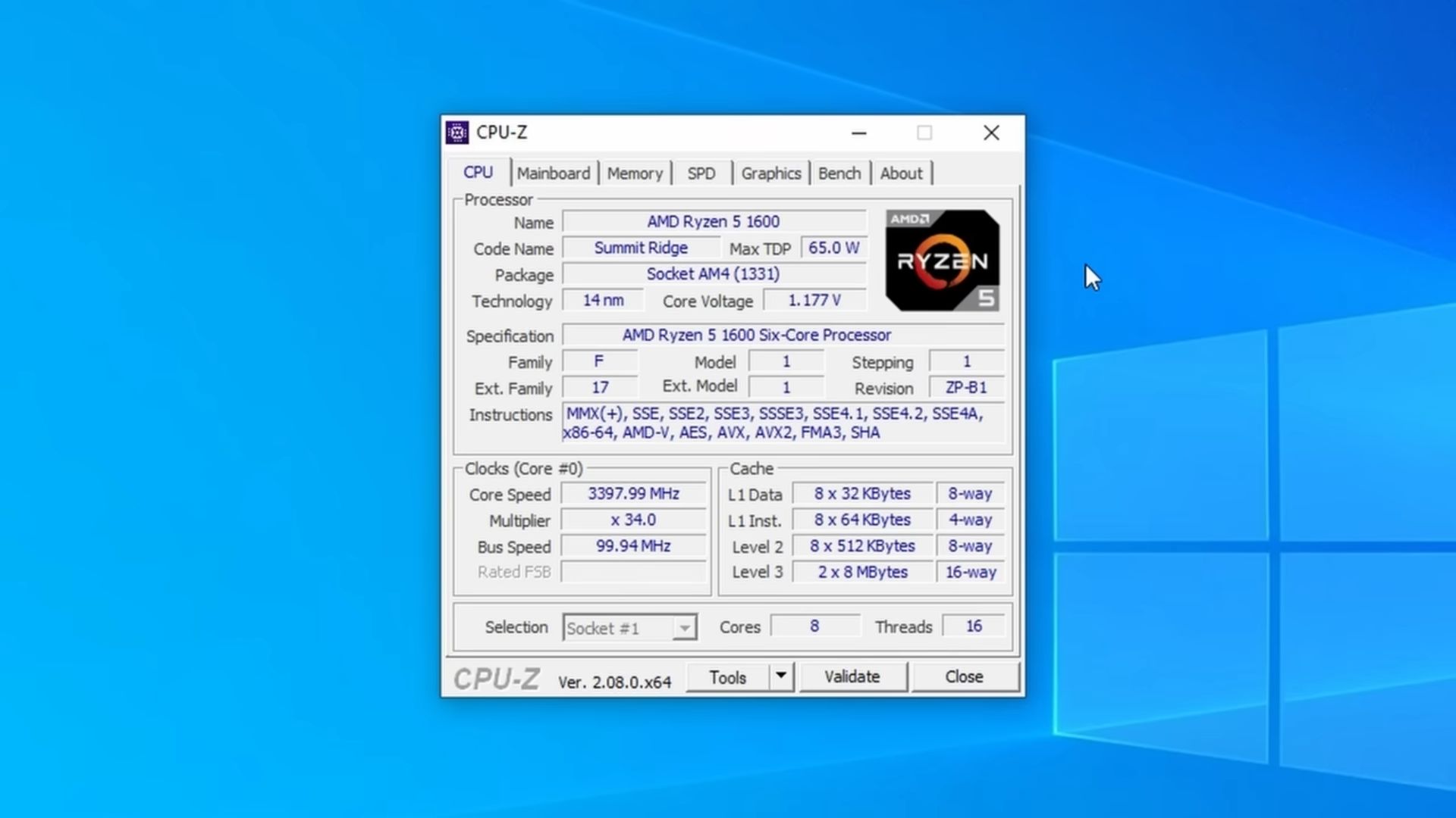 AMD Ryzen 5 1600 - 8 rdzeni