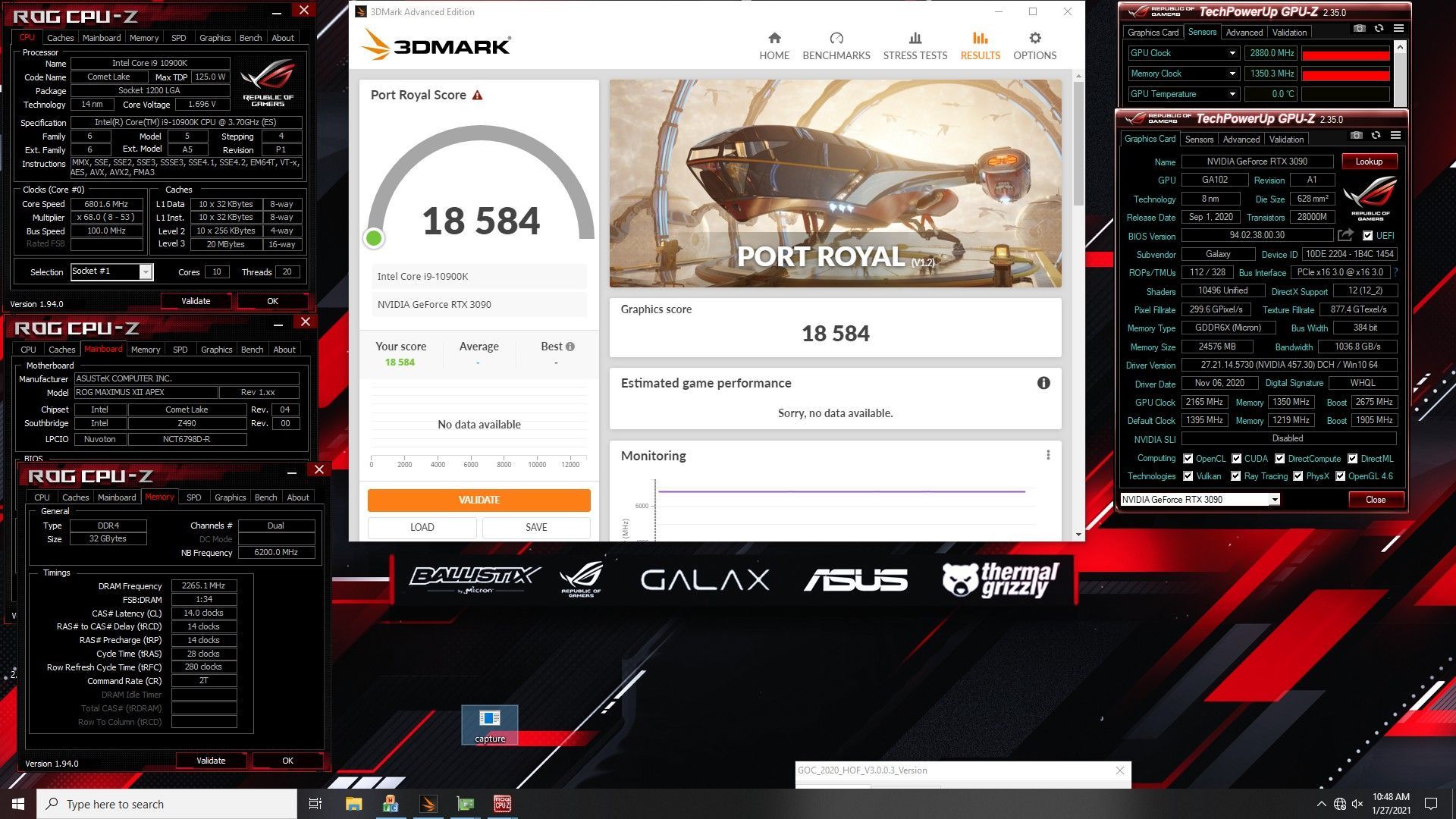 Galax GeForce RTX 3090 HOF - rekord wydajności 3DMark Port Royal
