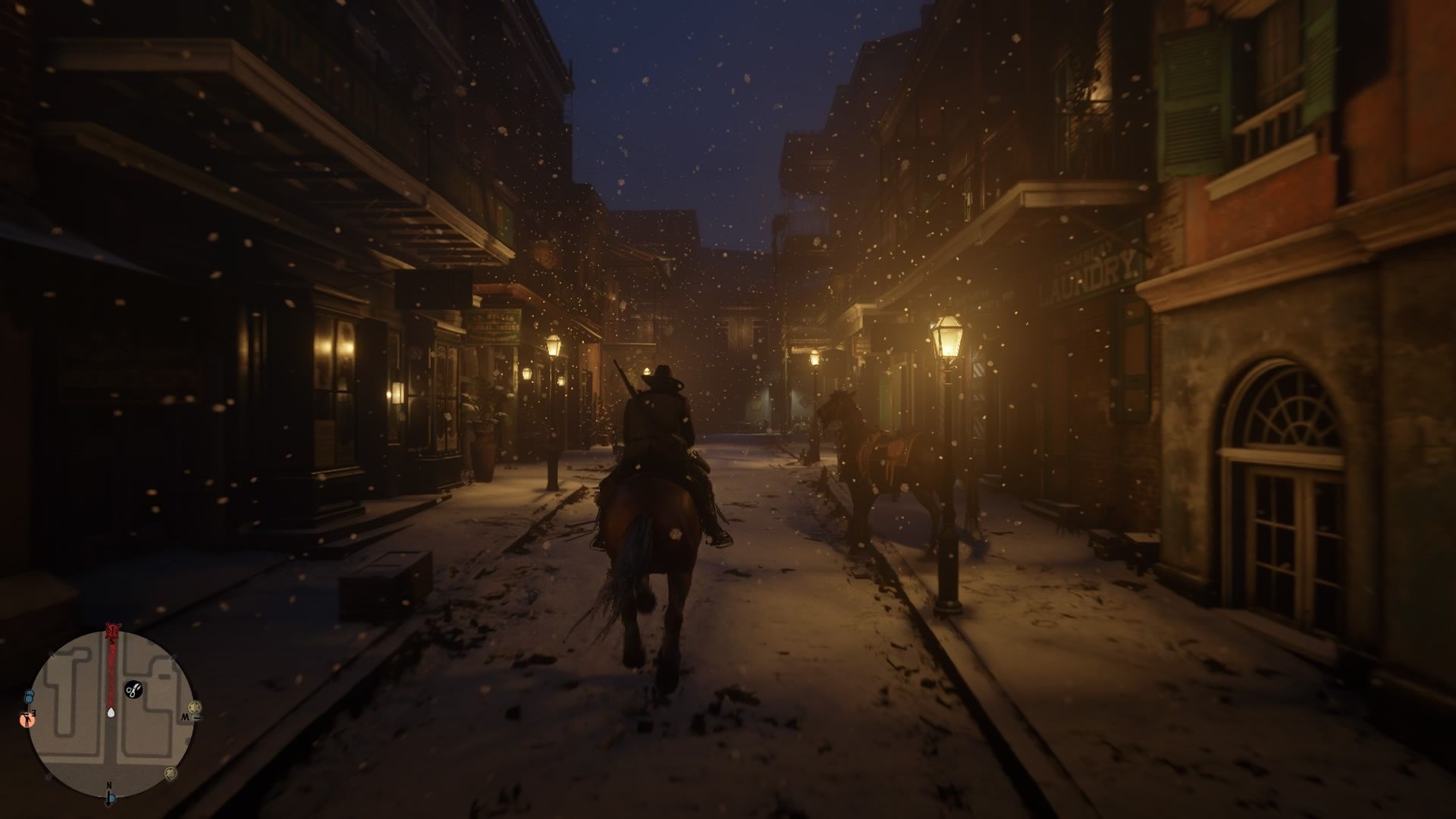 Sieciowe Red Dead Redemption 2 - miasto po zmierzchu