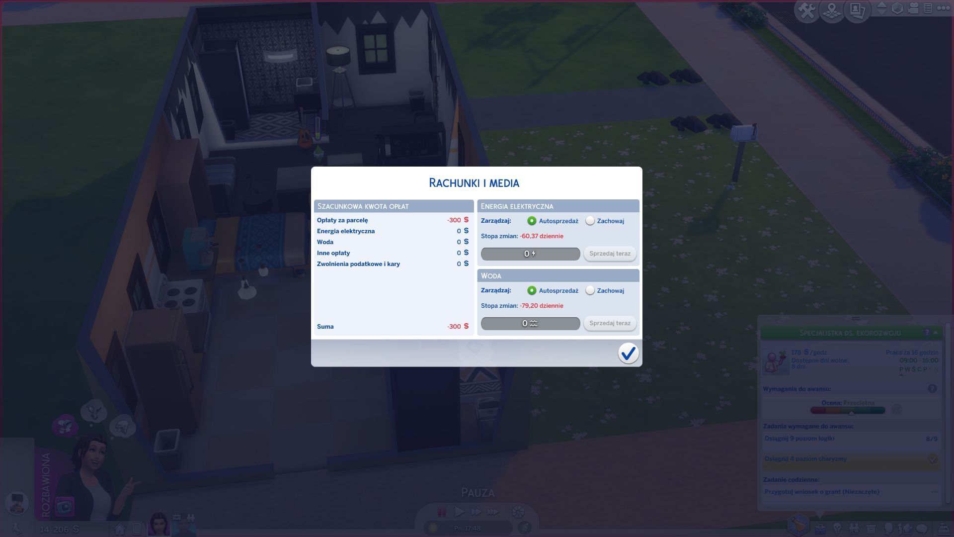 The Sims 4: Życie Eko - rachunki i media