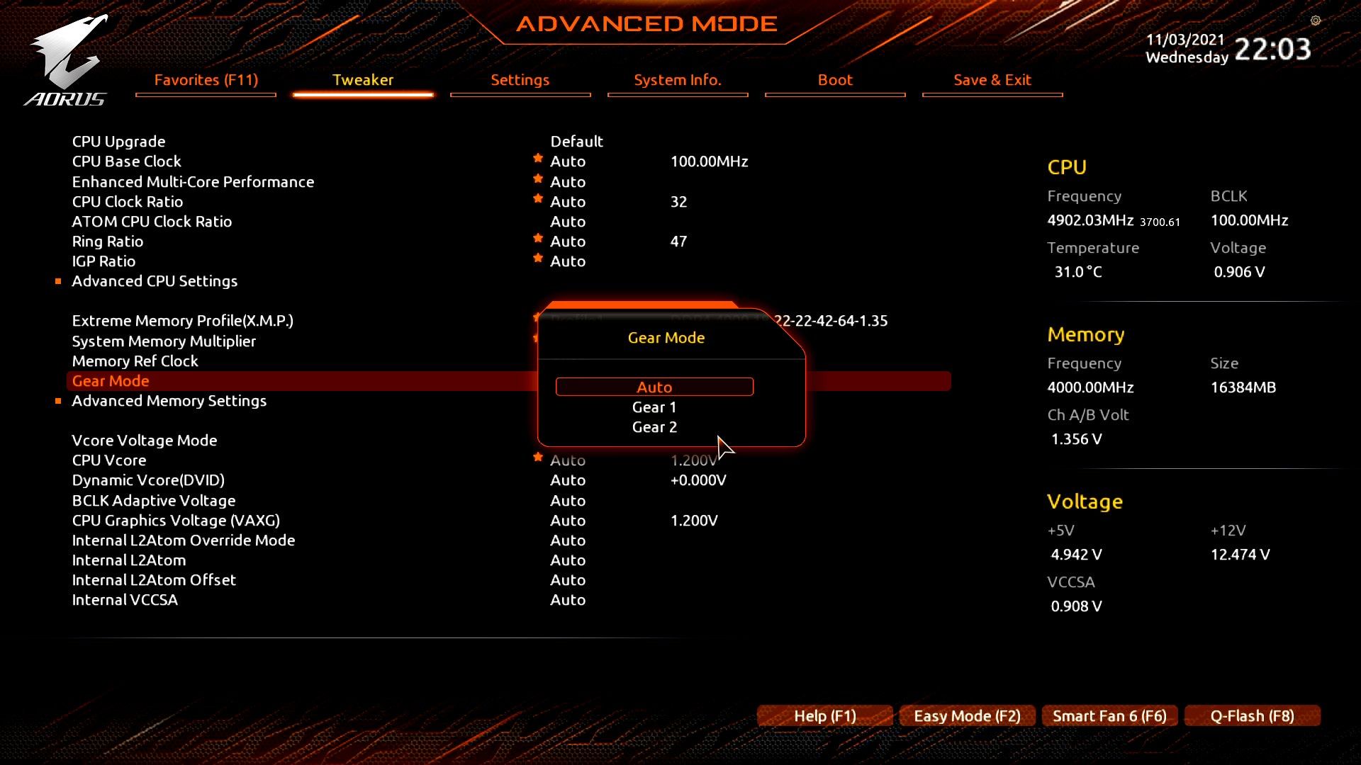 Gigabyte Z690 AORUS Elite DDR4 - ustawienia DDR4
