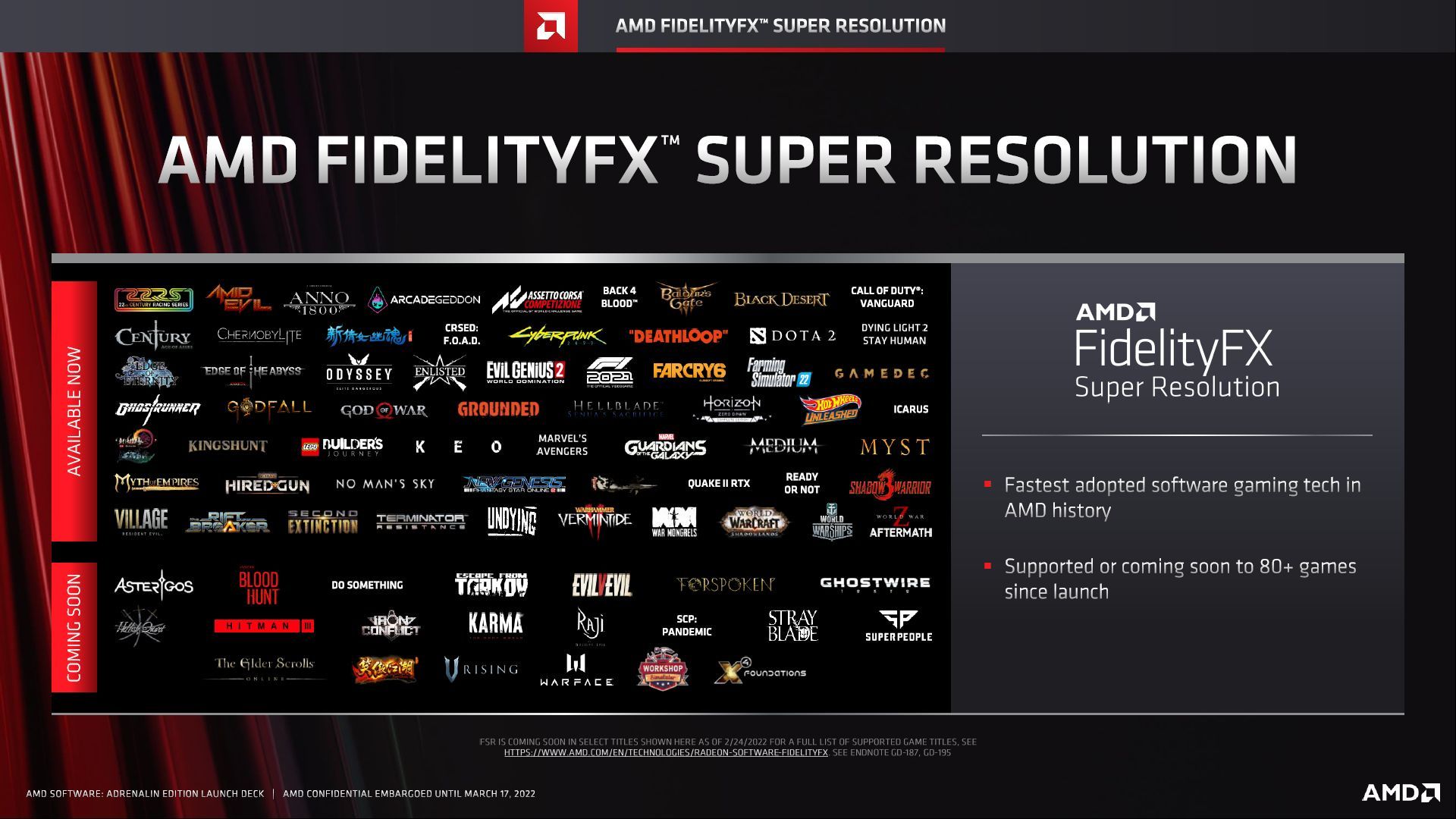 AMD FidelityFX Super Resolution