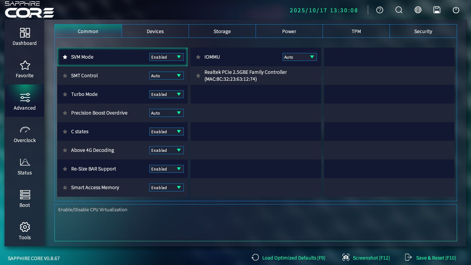Sapphire Core UEFI