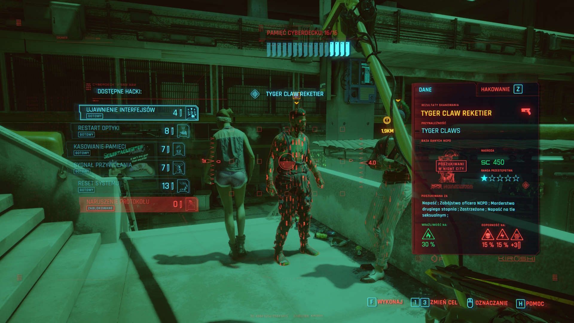 Cyberpunk 2077- hakowanie przeciwników