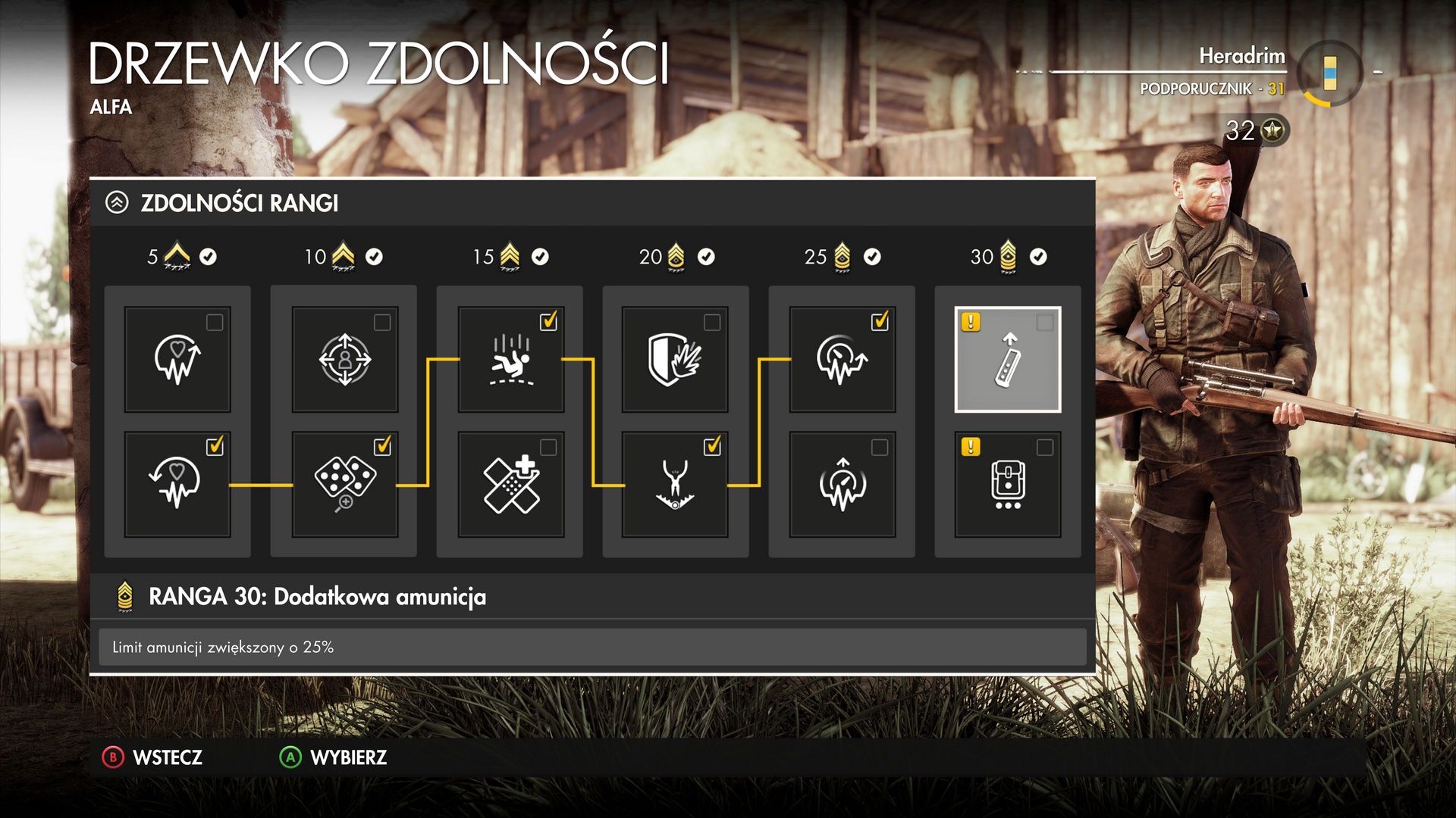 Sniper Elite 5 - porównanie drzewka rozwoju ze Sniper Elite 4