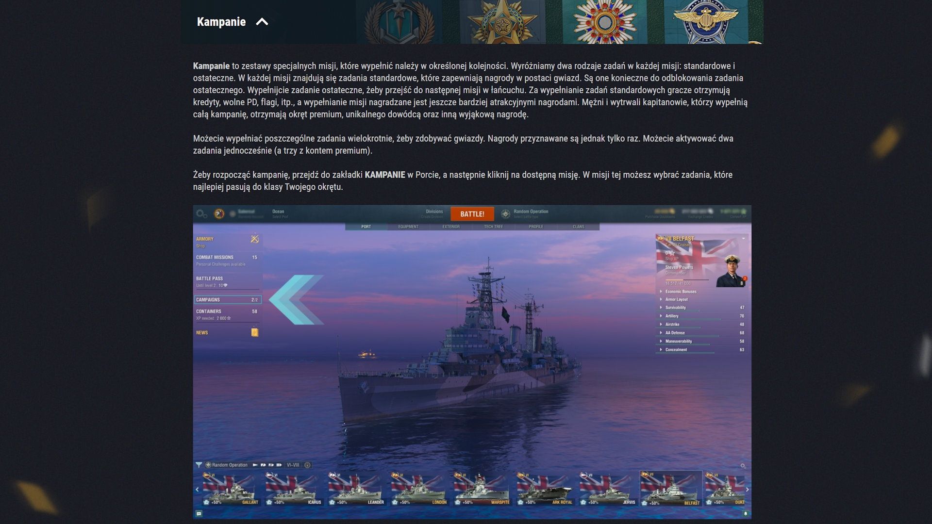 World of Warships - kampanie