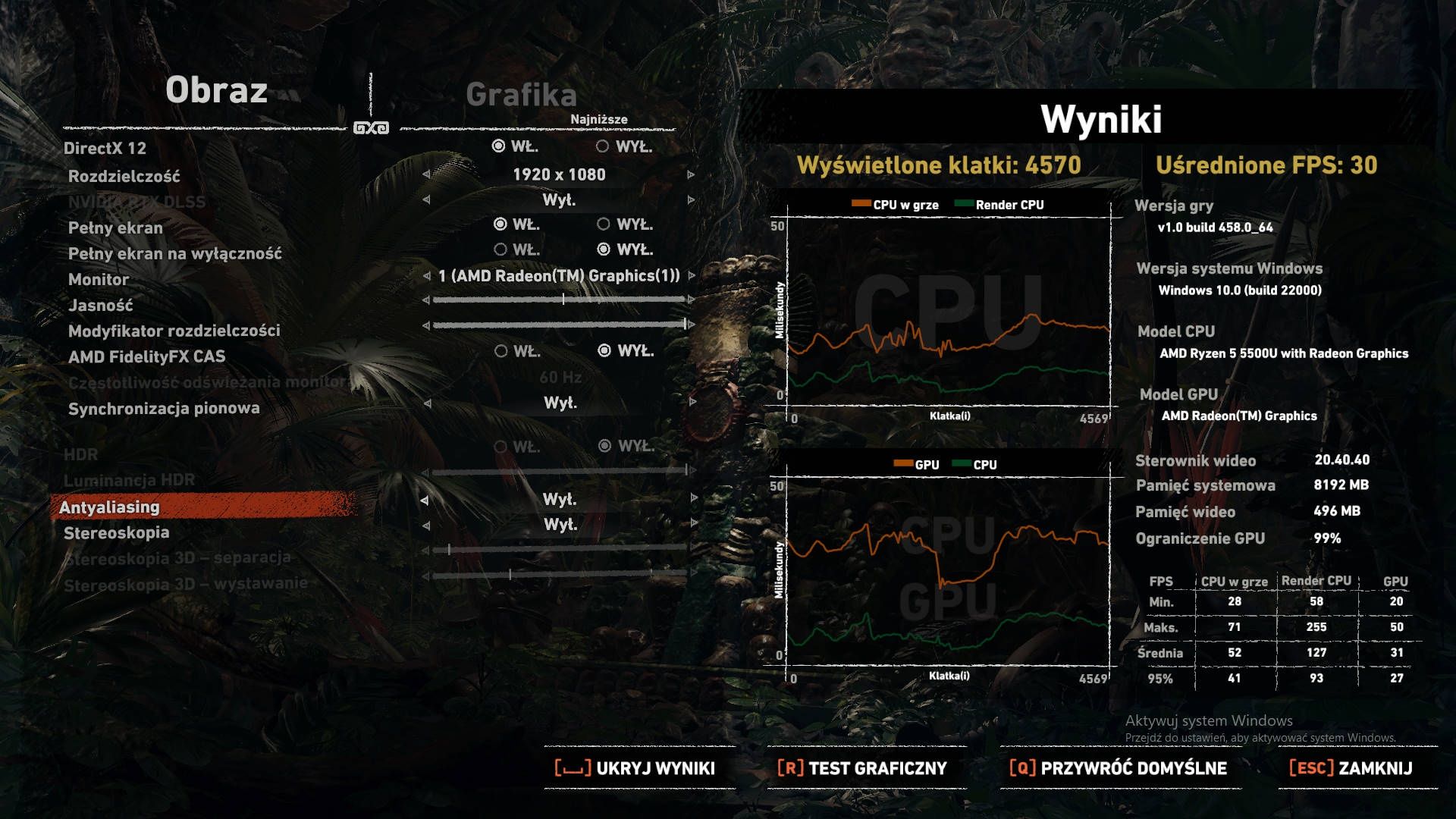 Lenovo IdeaCentre AIO 3-27 - Test w Tomb Raider