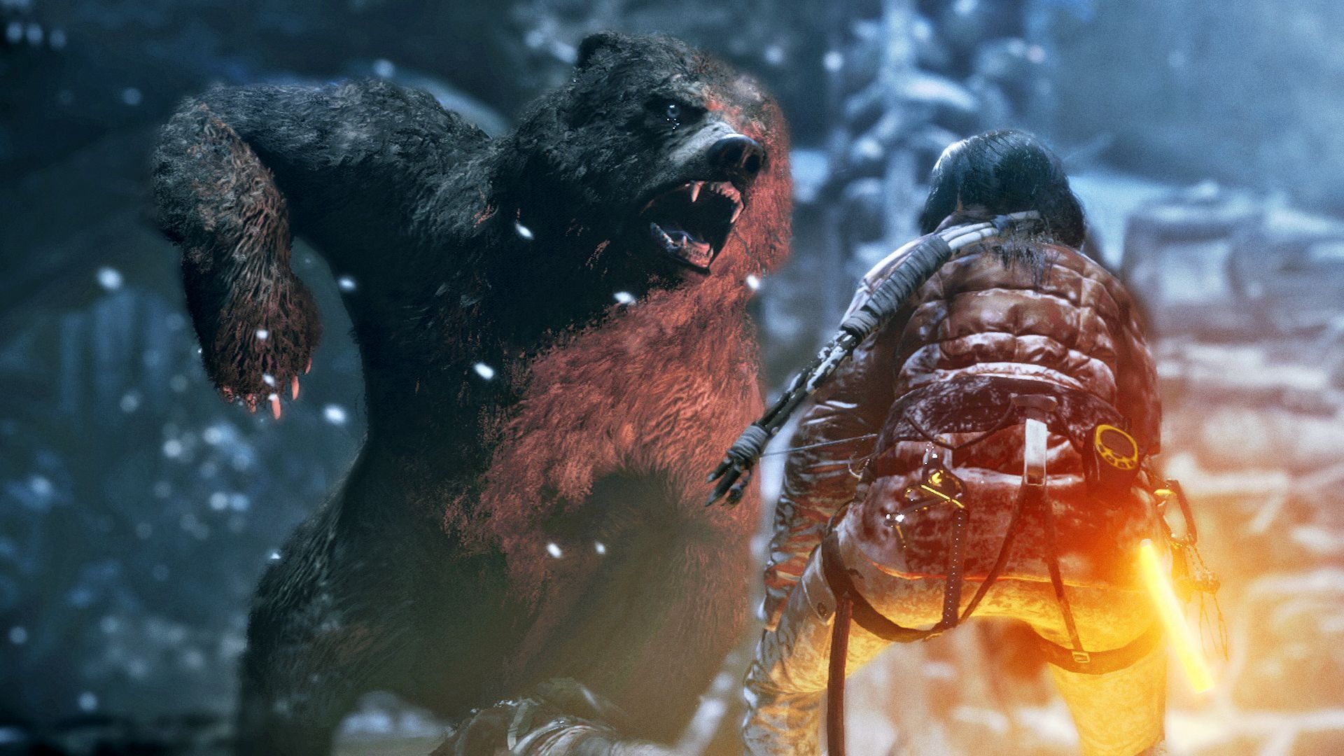 Rise of the Tomb Raider - walka z niedźwiedziem