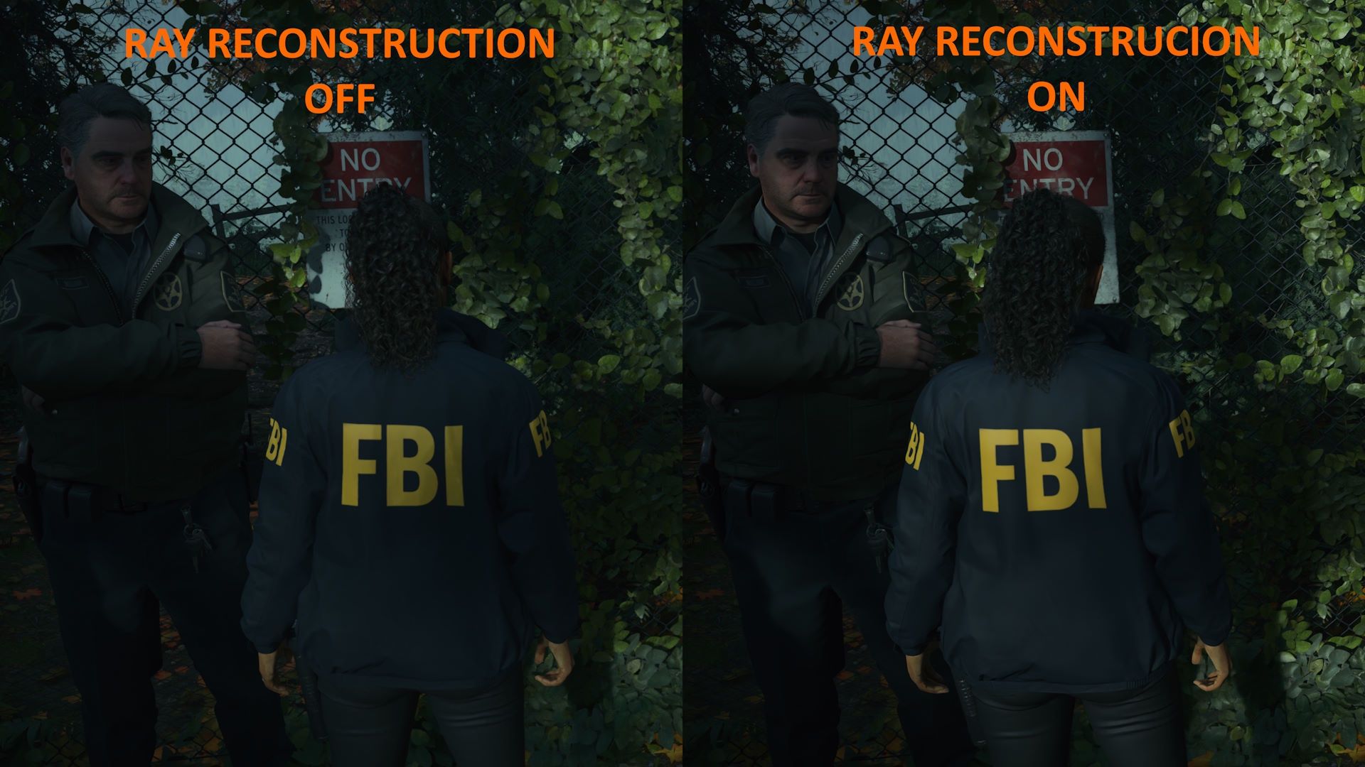 Alan Wake 2 - Ray Reconstruction - porownanie 1
