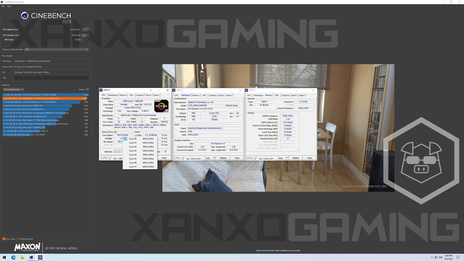 Ryzen 7 5800X3D - Cinebench R23