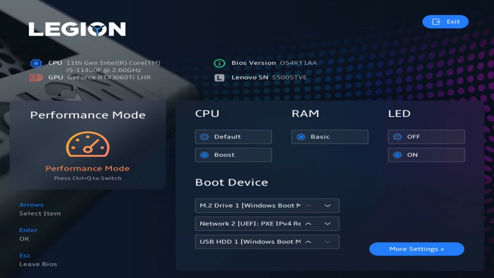 Lenovo Legion T5 - UEFI