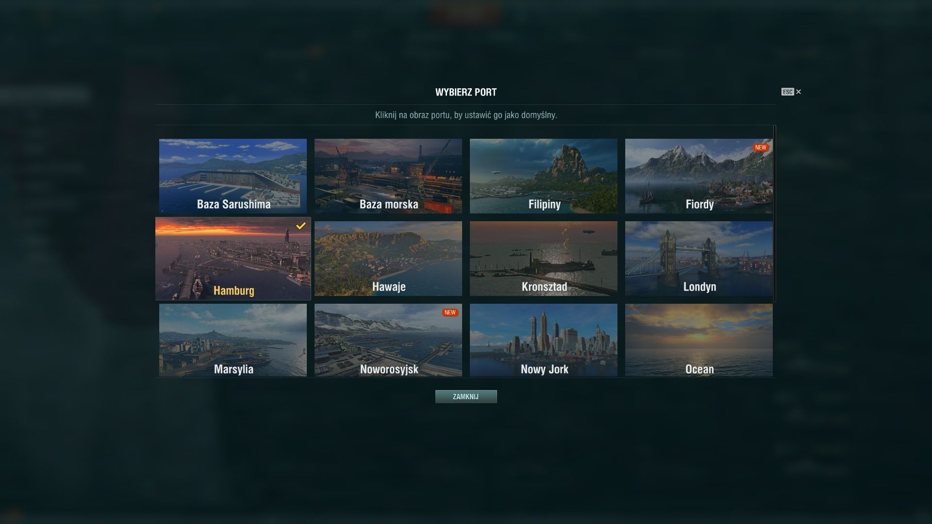 World of Warships - porty do wyboru