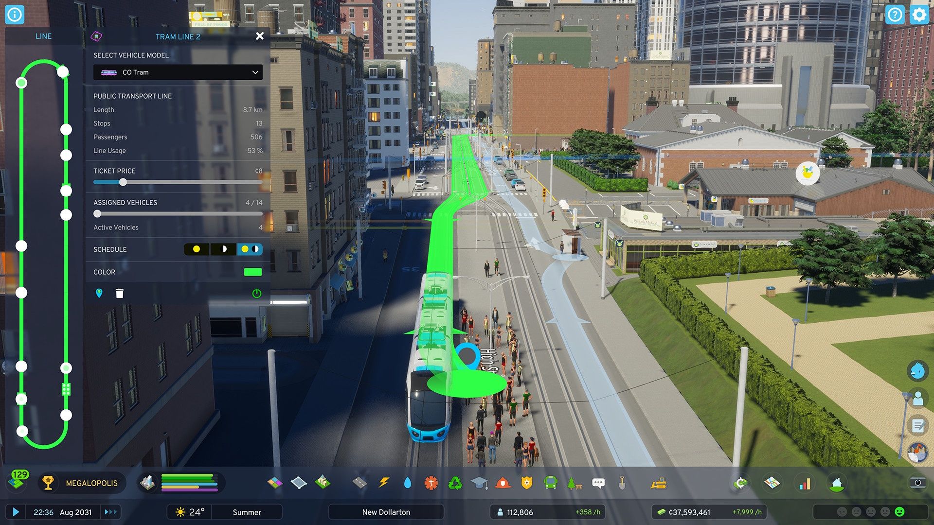 Cities: Skylines 2 transport screen