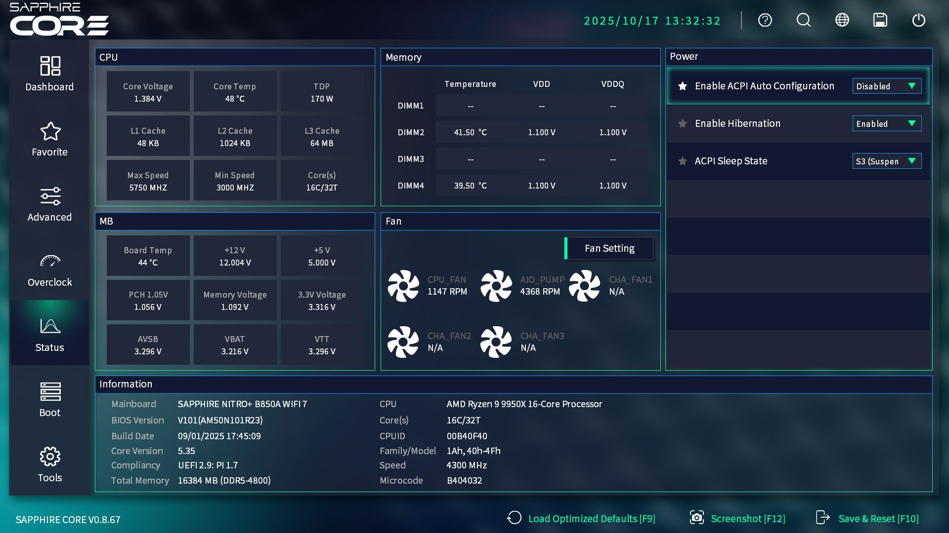 Sapphire Core UEFI