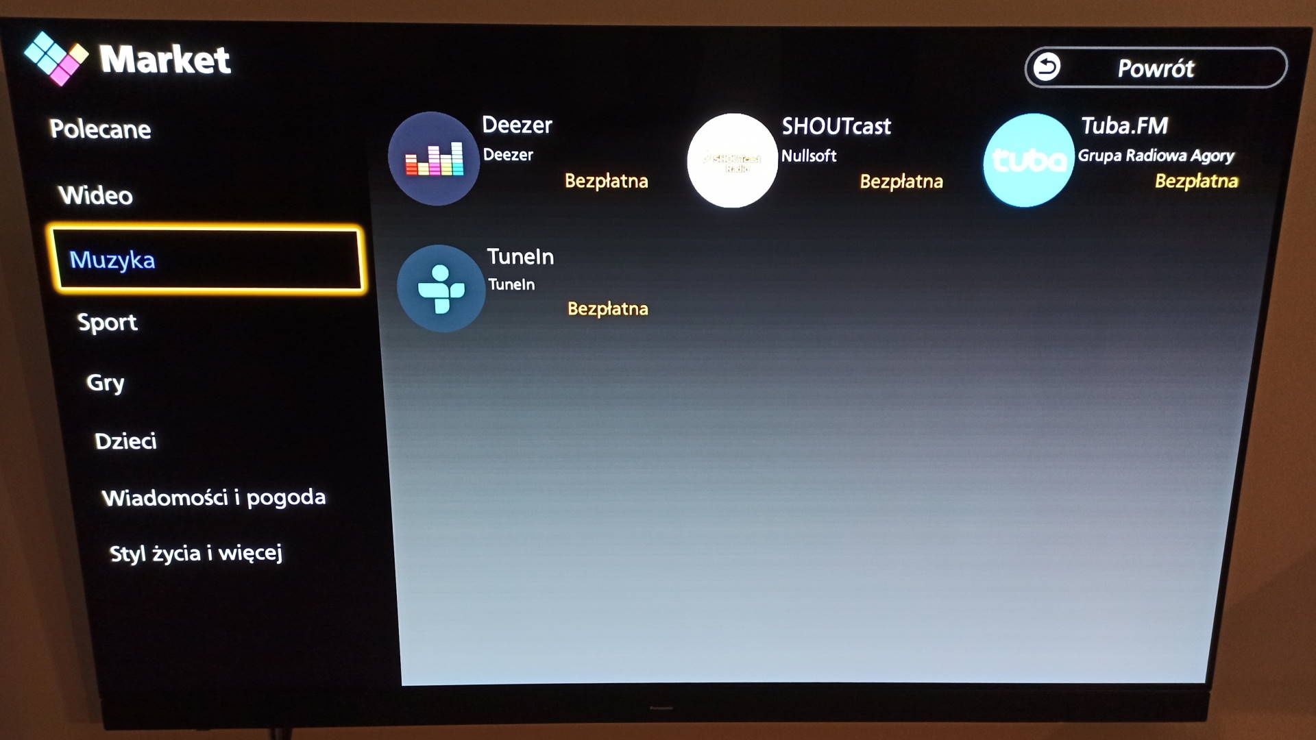 Panasonic TX-65HZ1500E - aplikacje audio