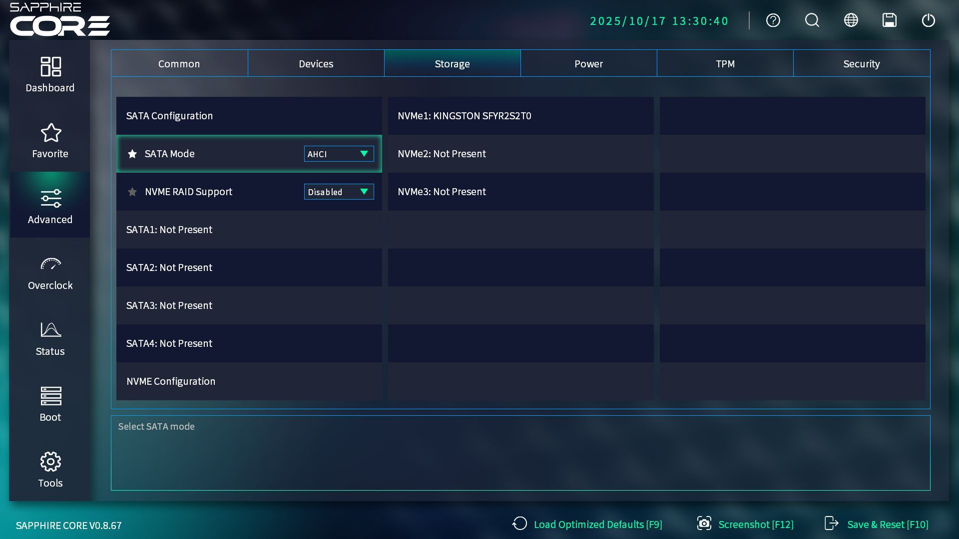 Sapphire Core UEFI
