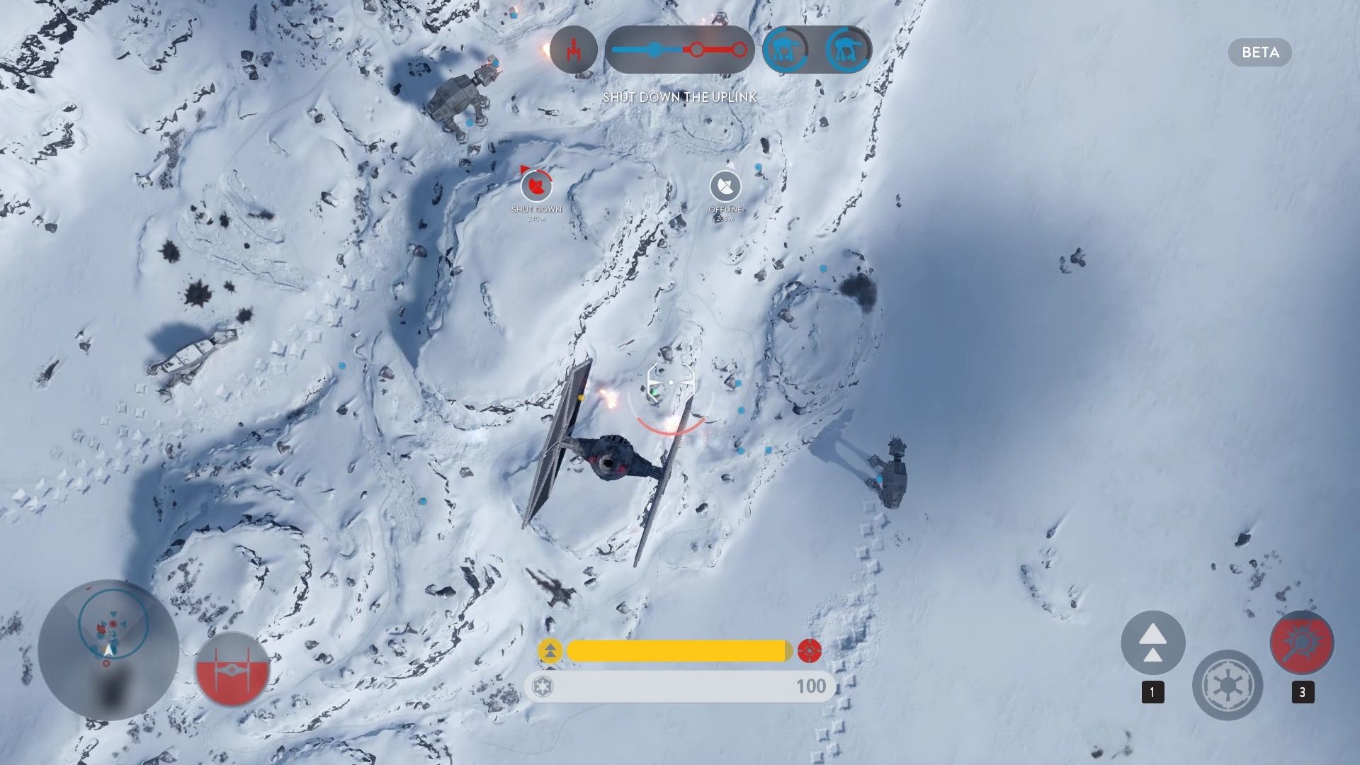 Star Wars Battlefront beta - lot Tie-Fighterem