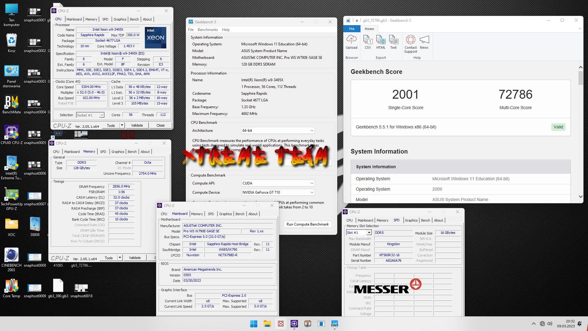 Intel Xeon w9-3945W - rekord podkręcania w Geekbench 5