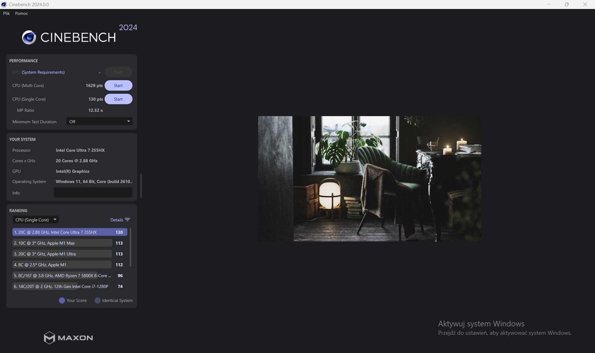OMEN MAX 16 - cinebench