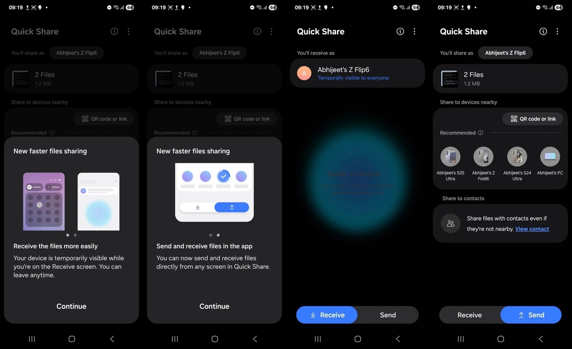 Quick Share w One UI 8
