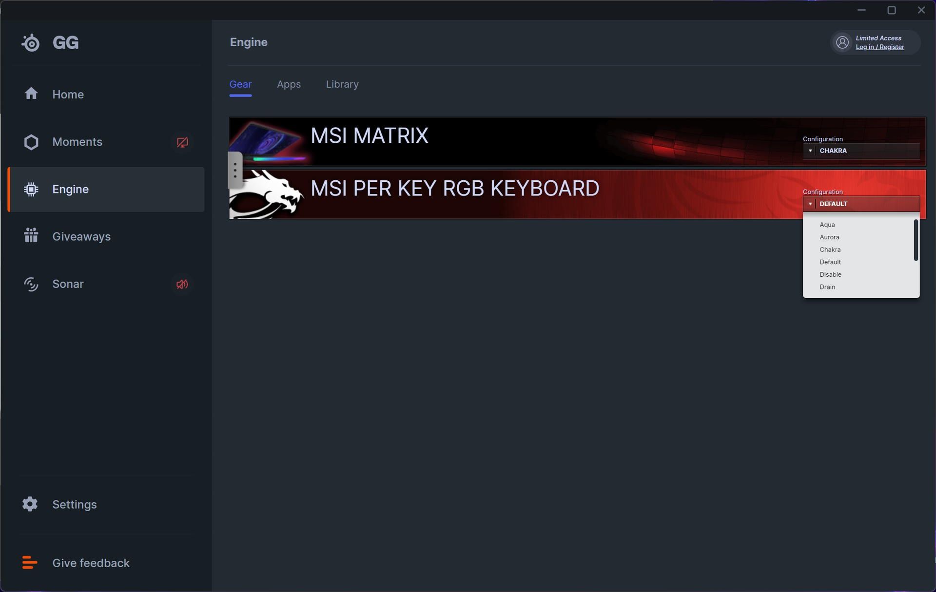 MSI Raider GE78 HX 13V - aplikacja SteelSeries