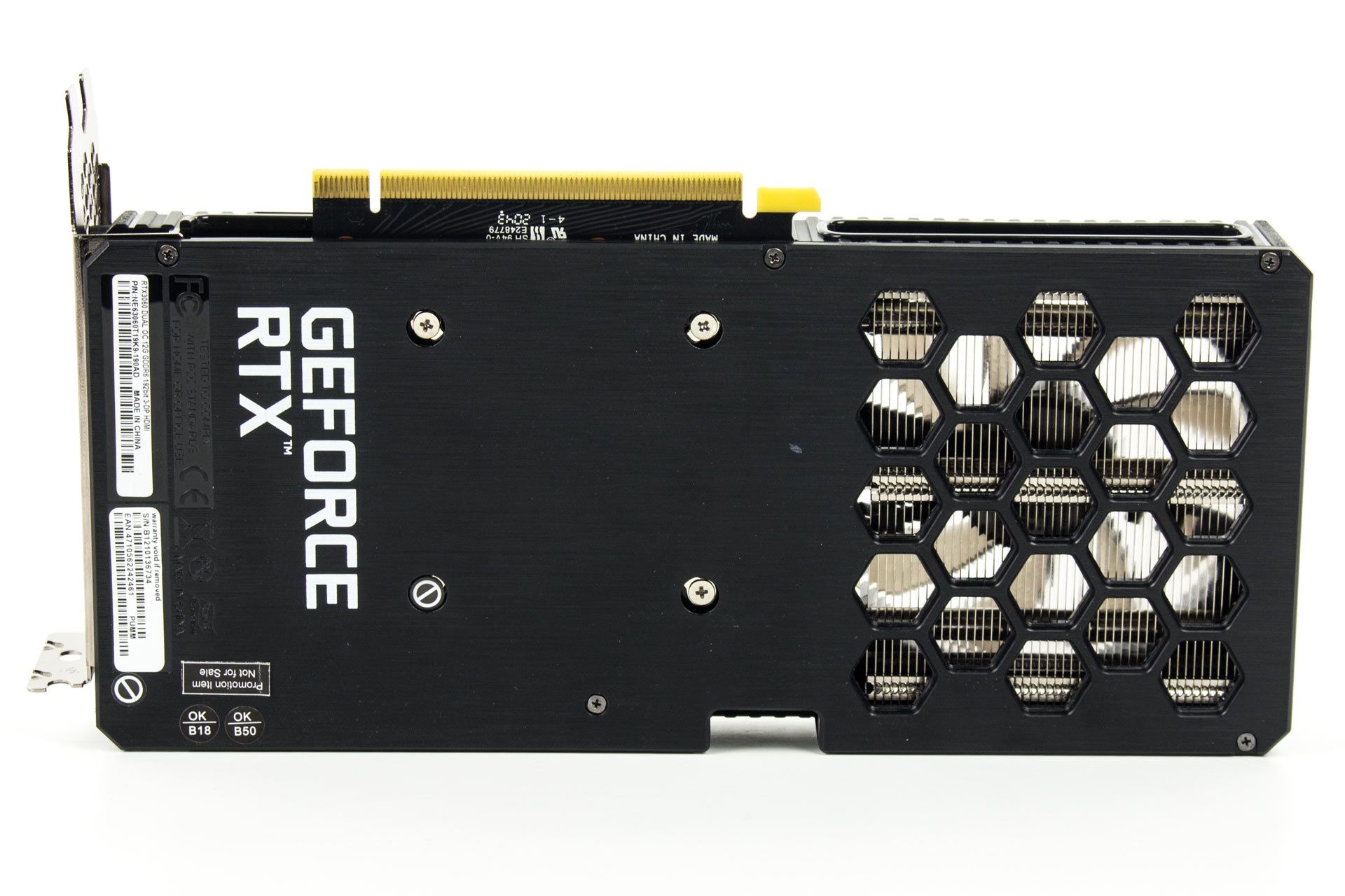 Palit GeForce RTX 3060 Dual OC - backplate