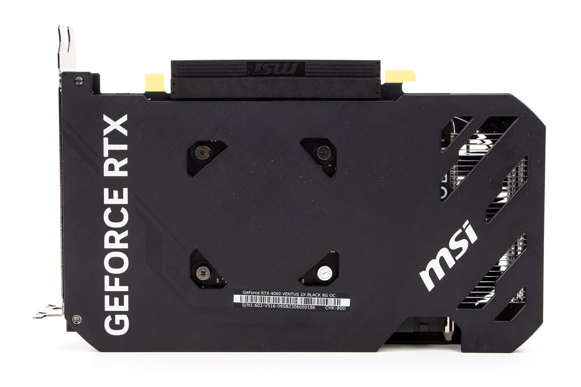 MSI GeForce RTX 4060 Ventus 2X - backplate