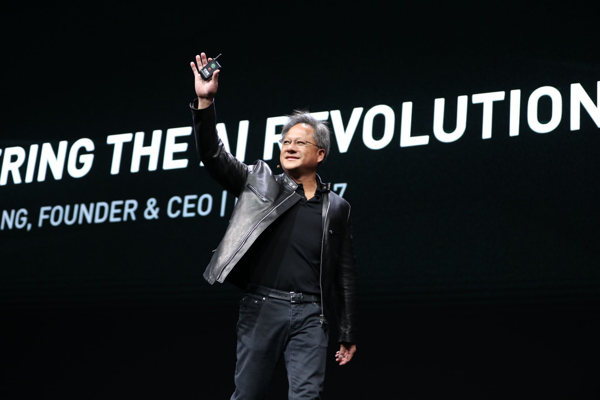 Jensen Huang podczas konferencji GTC