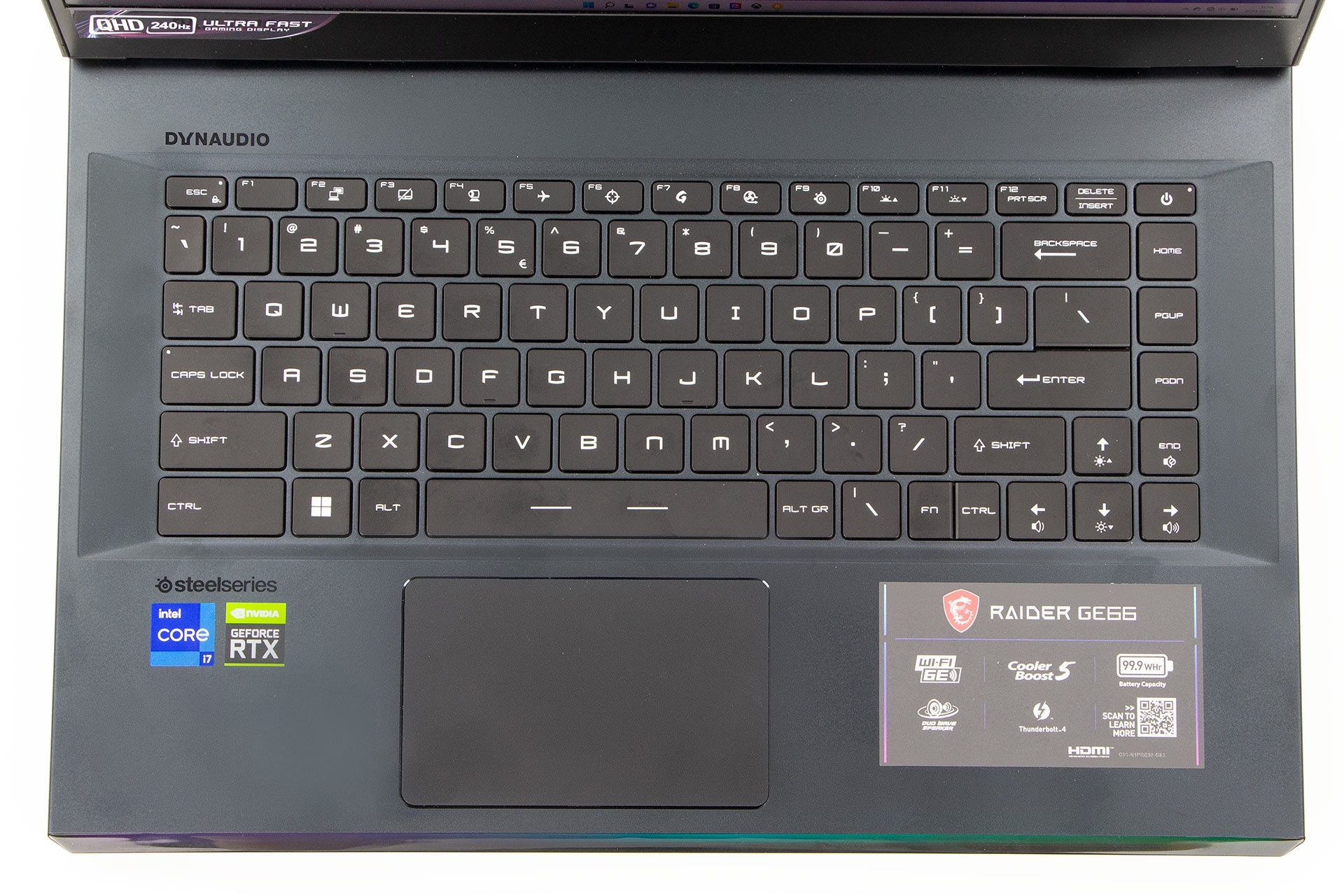 MSI Raider GE66-12UH - klawiatura