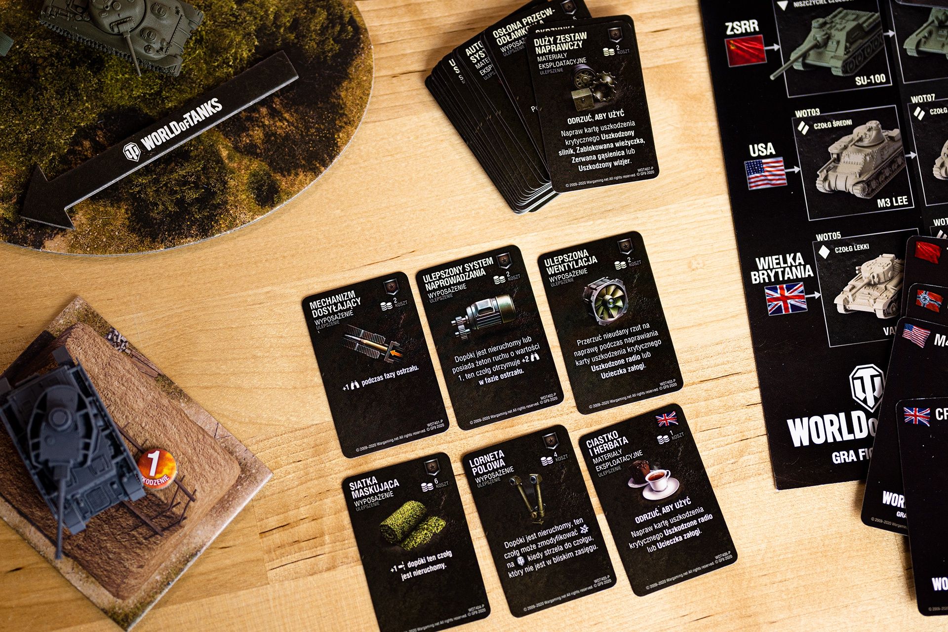 World of Tanks: Gra Figurkowa - karty ulepszeń