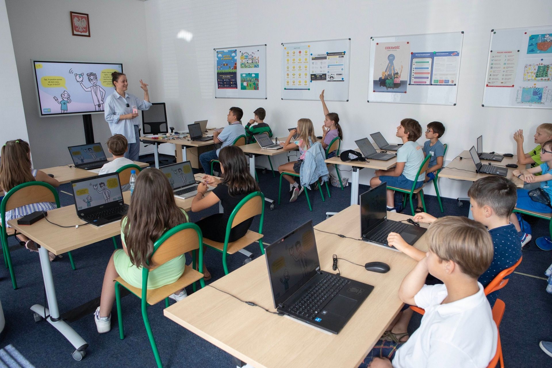 Lekcja z laptopami dla 4-klasistów