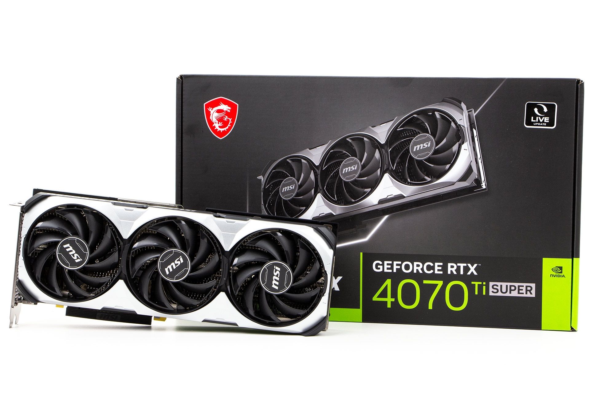 MSI GeForce RTX 4070 Ti Super Ventus 3X - obok kartonu