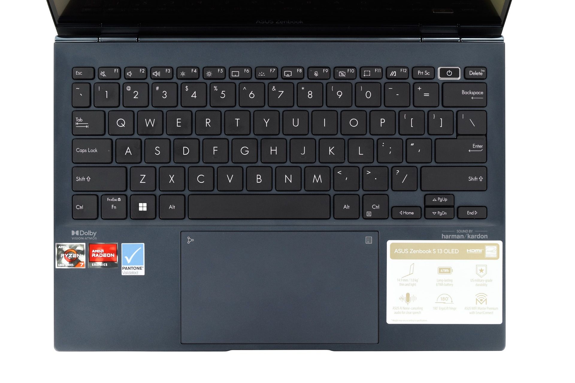 ASUS Zenbook S 13 OLED AMD - klawiatura i touchpad