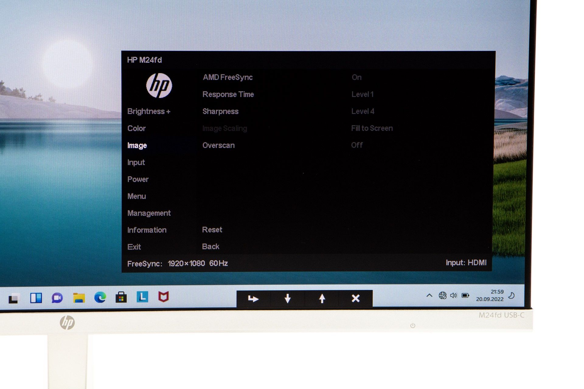 HP M24fd - OSD