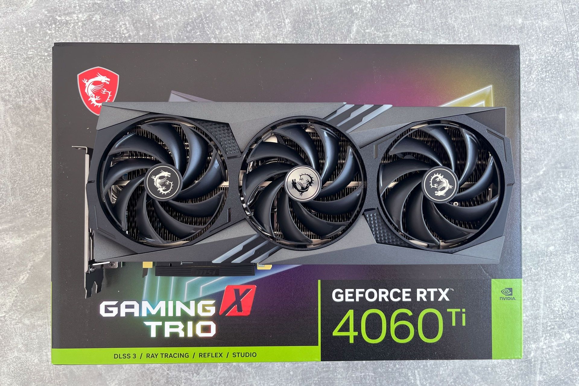 MSI GeForce RTX 4060 Ti Gaming X Trio - pudełko