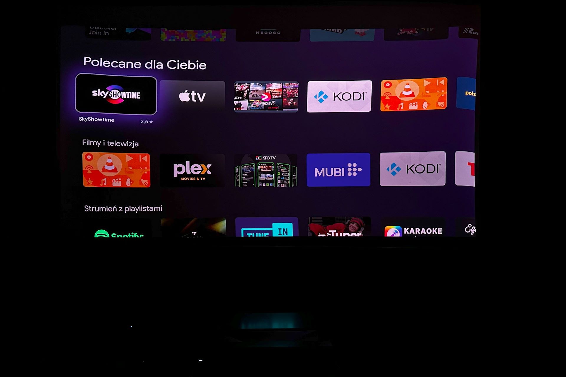 Hisense PX1-PRO - główny ekran google tv