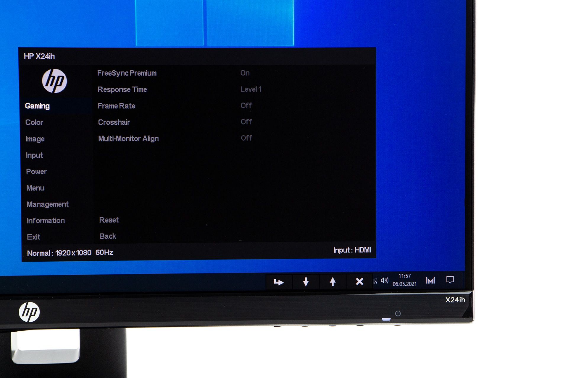 HP X24ih - Menu OSD ustawienia dla gracza