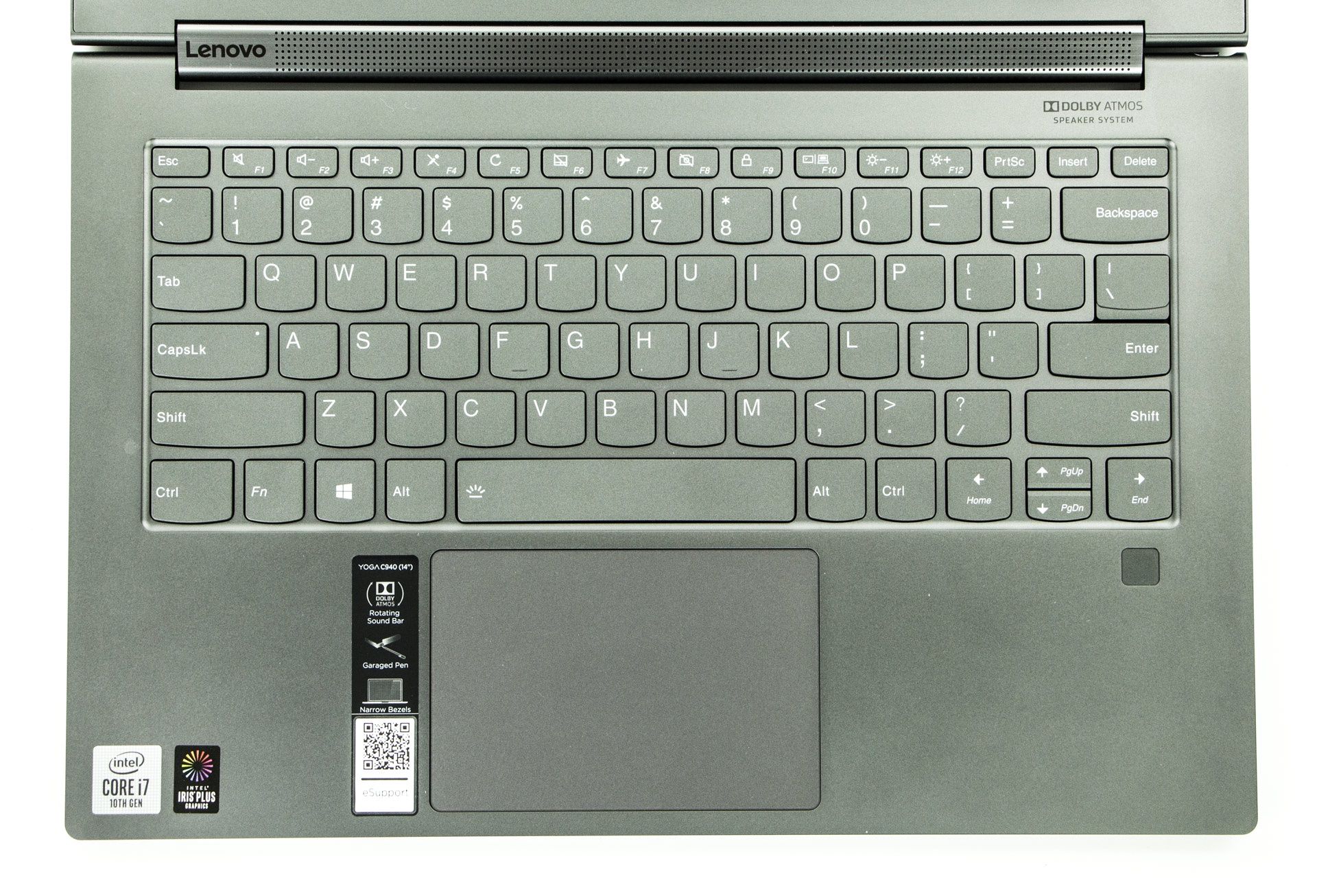 Lenovo Yoga C940 - klawiatura i touchpad