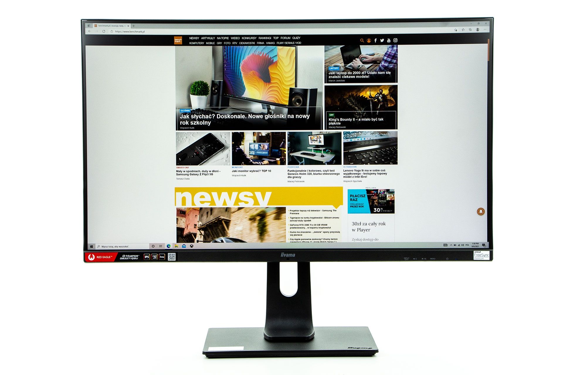iiyama Red Eagle G-Master GB3271QSU - od przodu