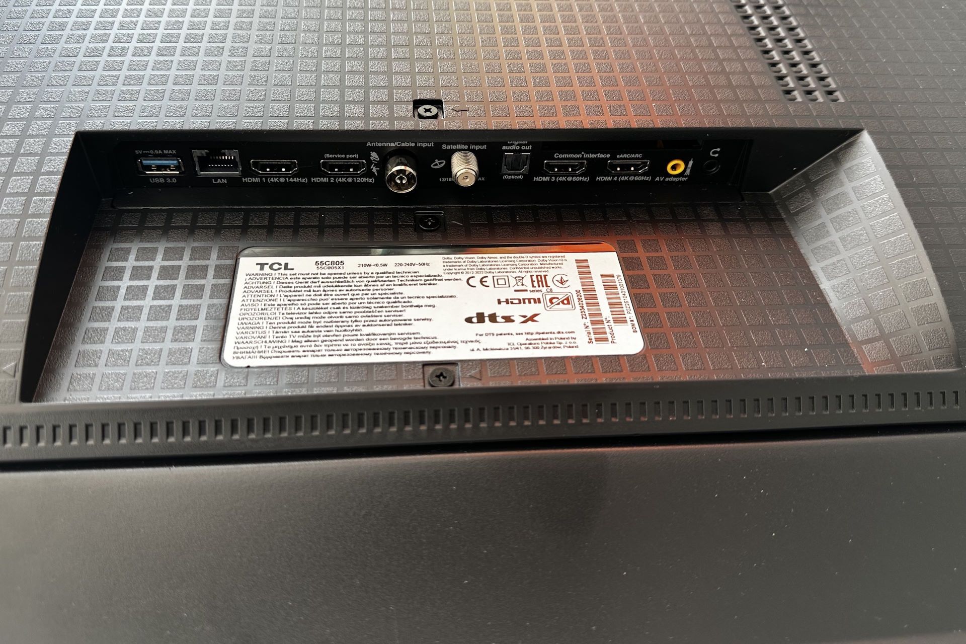 TCL 55C805 - złącza